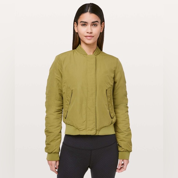 Lululemon Warm Two Ways Quilted Reversible Bomber Jacket Mossy 4 - Picture 2 of 15